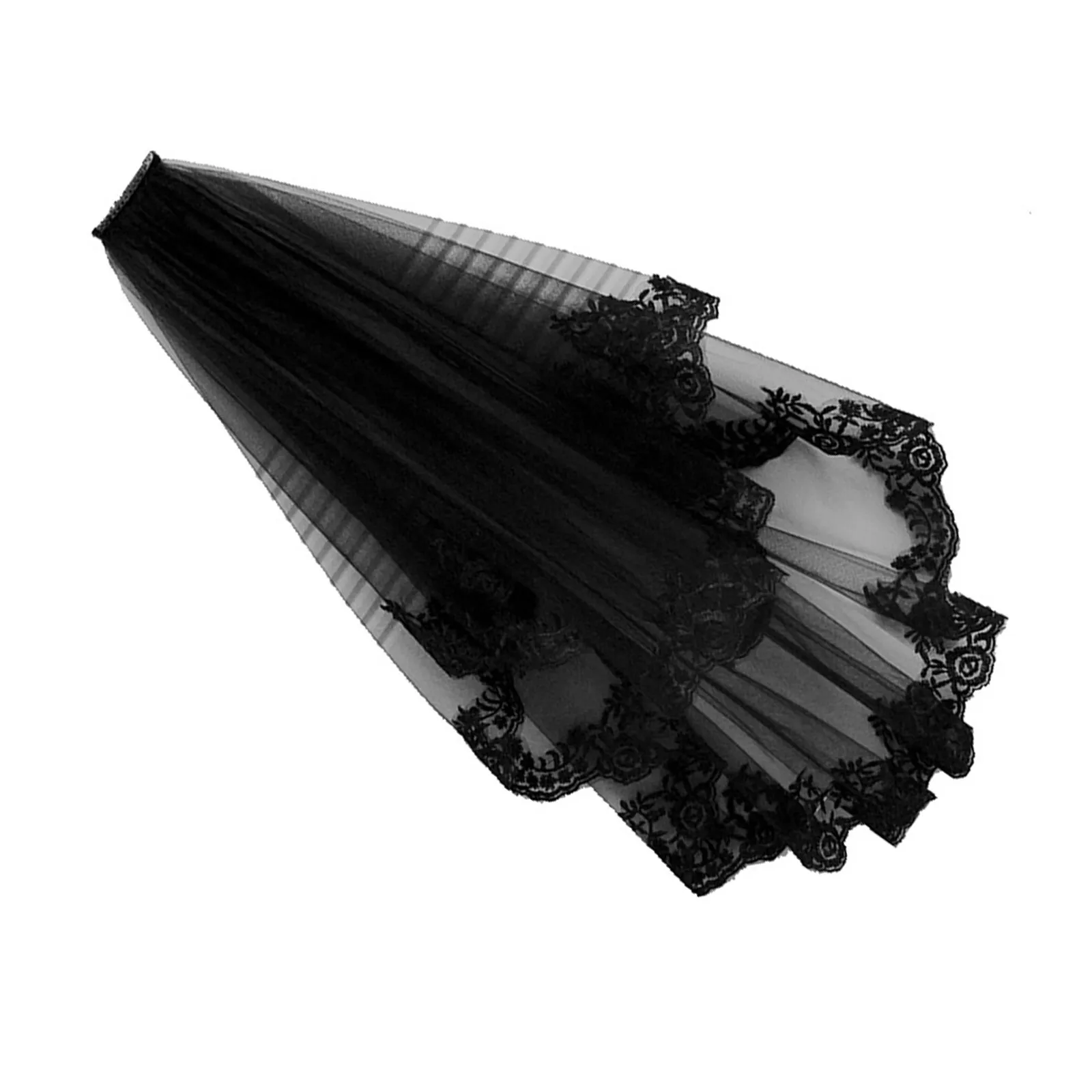 

Halloween Black Short Veil Lace Polyester Witch Headwear for Party Bachelorette Cosplay Wedding Photography Show