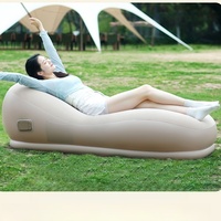 Lazy Inflatable Sofa  Portable Outdoor Camping Inflatable Chair, Single or Sleeping Lounge Chair, Built-In Electric Air Pump
