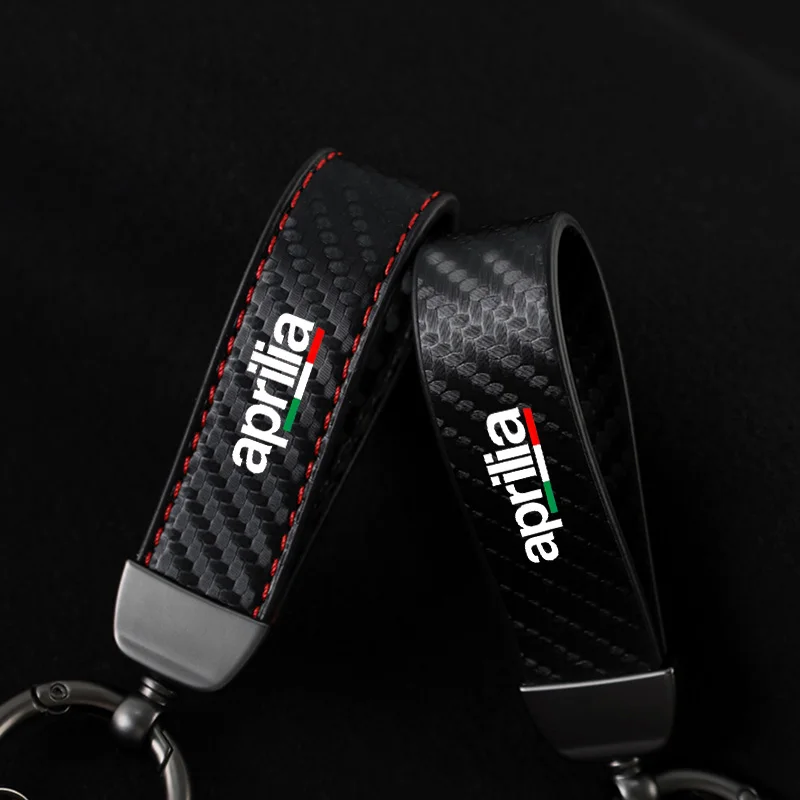 

Leather Motorcycle KeyChain High-Grade Carbon Fiber For Aprilia RSV4 RS660 Tuono 660 RSV1000/R Caponord 1200 Accessories