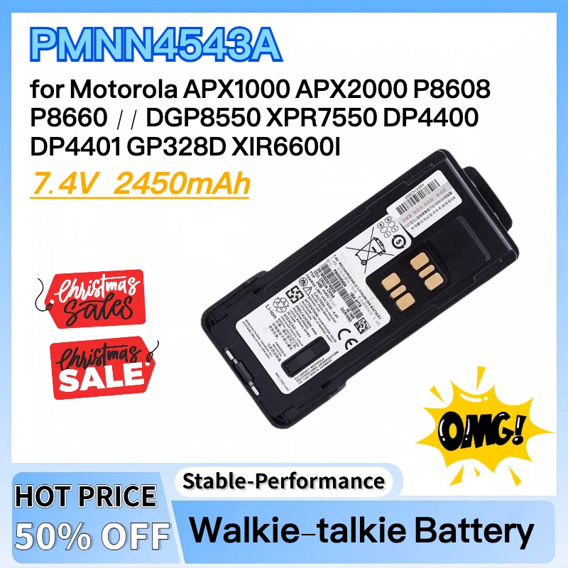 

NEW PMNN4543A for Motorola APX1000 APX2000 P8608 P8660 // DGP8550 XPR7550 DP4400 DP4401 GP328D XIR6600I Walkie-talkie Battery