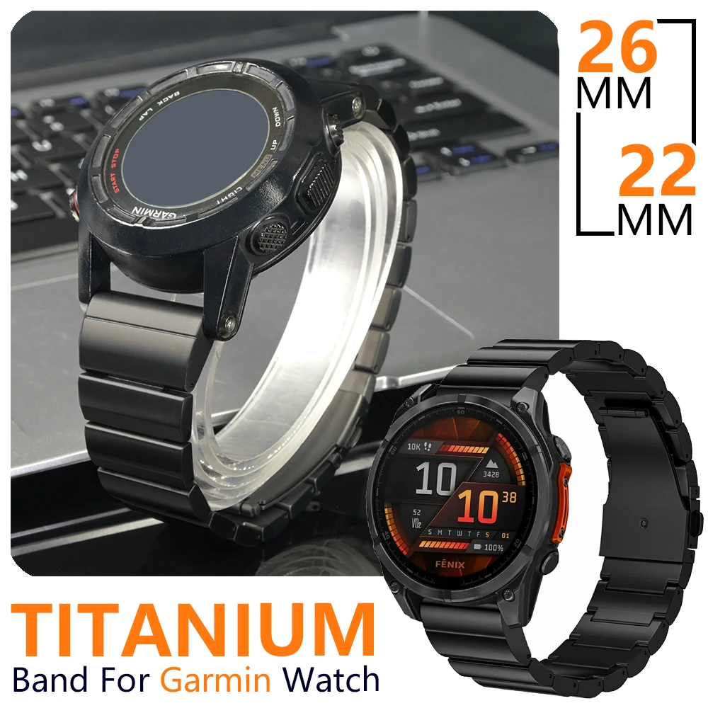 22mm 26mm Titanium Band for Garmin Watch Fenix 8 7X Pro Tactix 7 EPIX Pro 51mm Enduro 3 2X Instinct 3 2X 50mm Quick Fit Strap