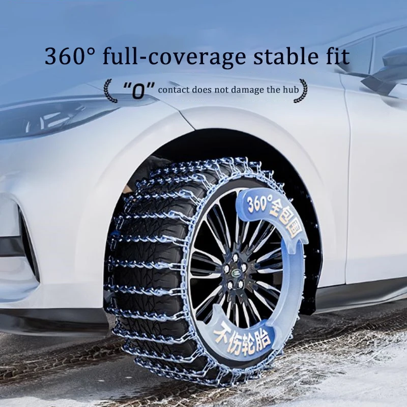 سلاسل ثلج عالمية مطورة لعام 2025 لشاحنة سيارات الدفع الرباعي، سلاسل إطارات غير قابلة للانزلاق للطين الجليدي، سهلة التركيب للجر في حالات الطوارئ #3