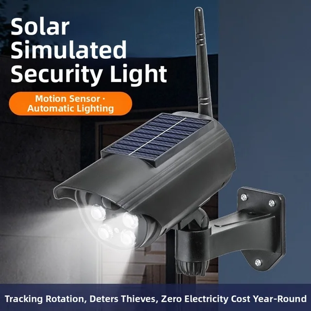 1pcs Solar Fake Security Camera With 360 Rotation Capability Motion Activation Red Light Flashing Light For Fence Wall Mounting 1pcs Solar Fake Security Camera With 360 Rotation Capability Motion Activation Red Light Flashing Light For Fence Wall Mounting