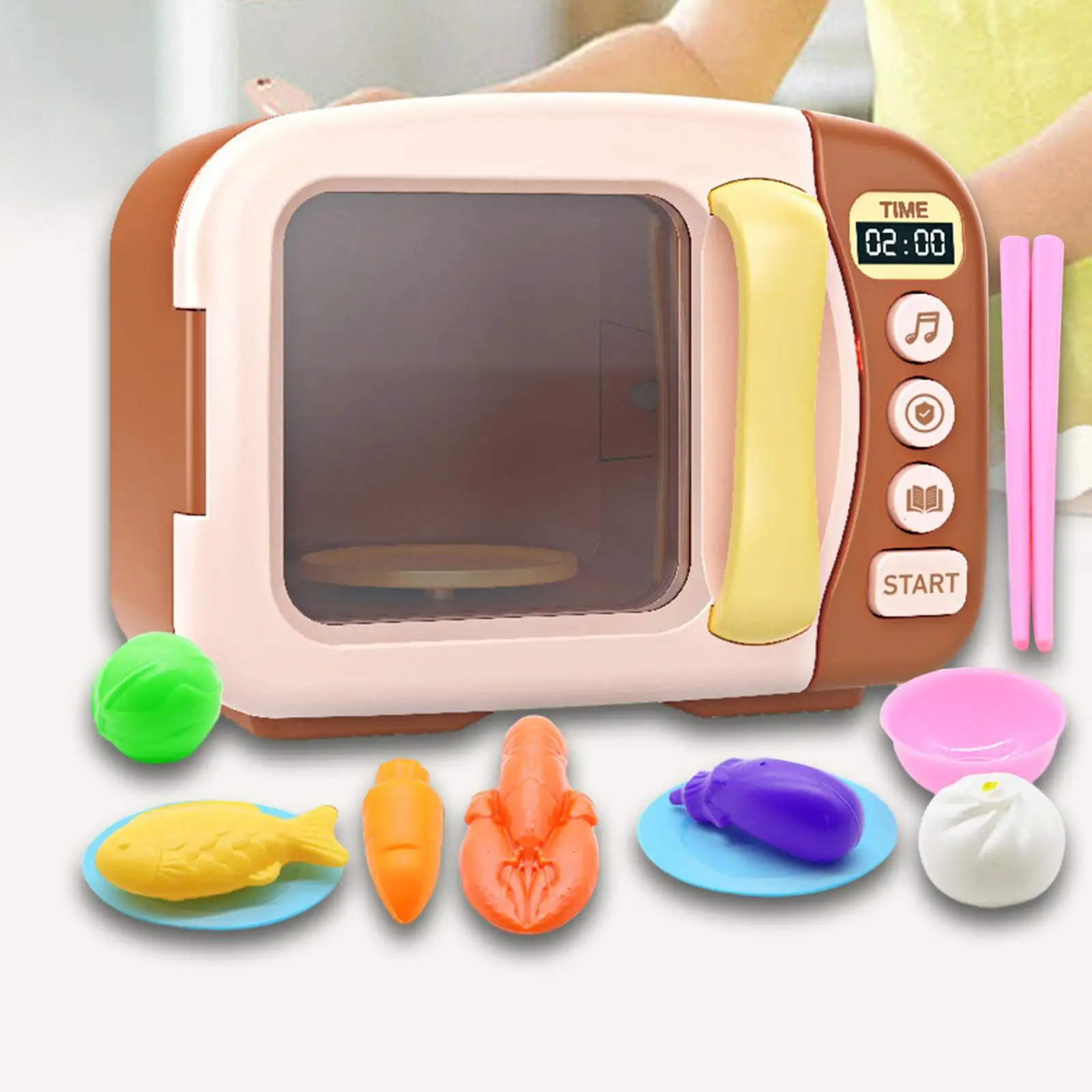 Kids Microwave Oven Toys with Lights and Sounds for Girls Boys Children Kids Coffee