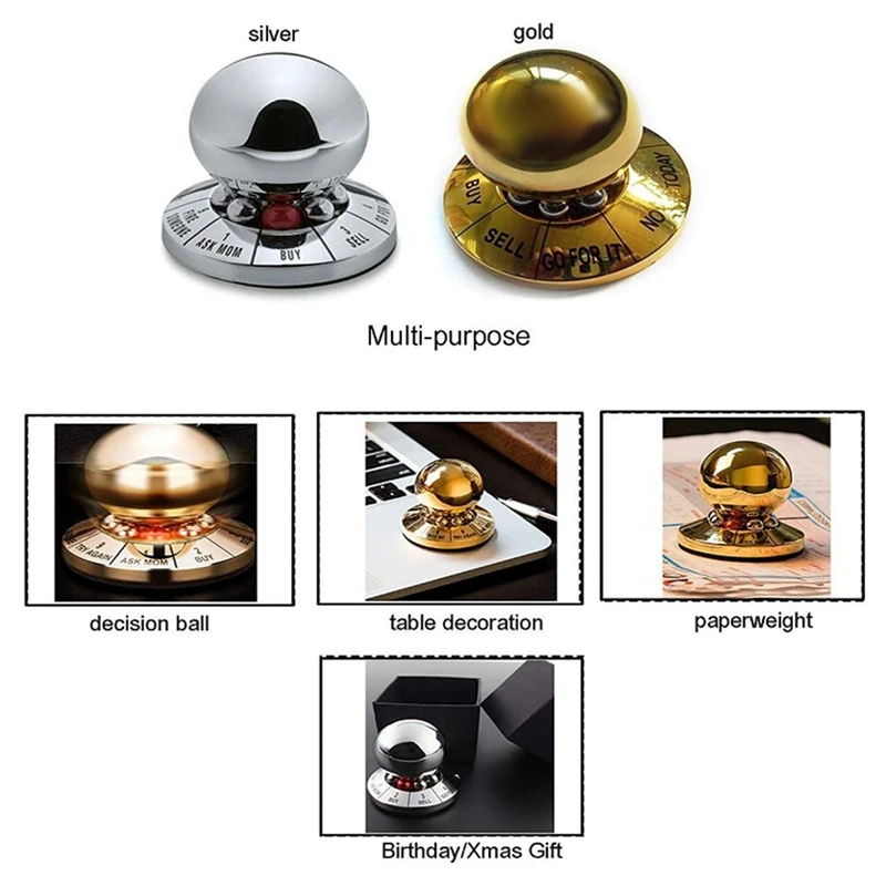 1 PCS Prophecy Fate Decision Ball Home Office Anti-Stress Decompression Toy Desktop Decoration Gift Silver