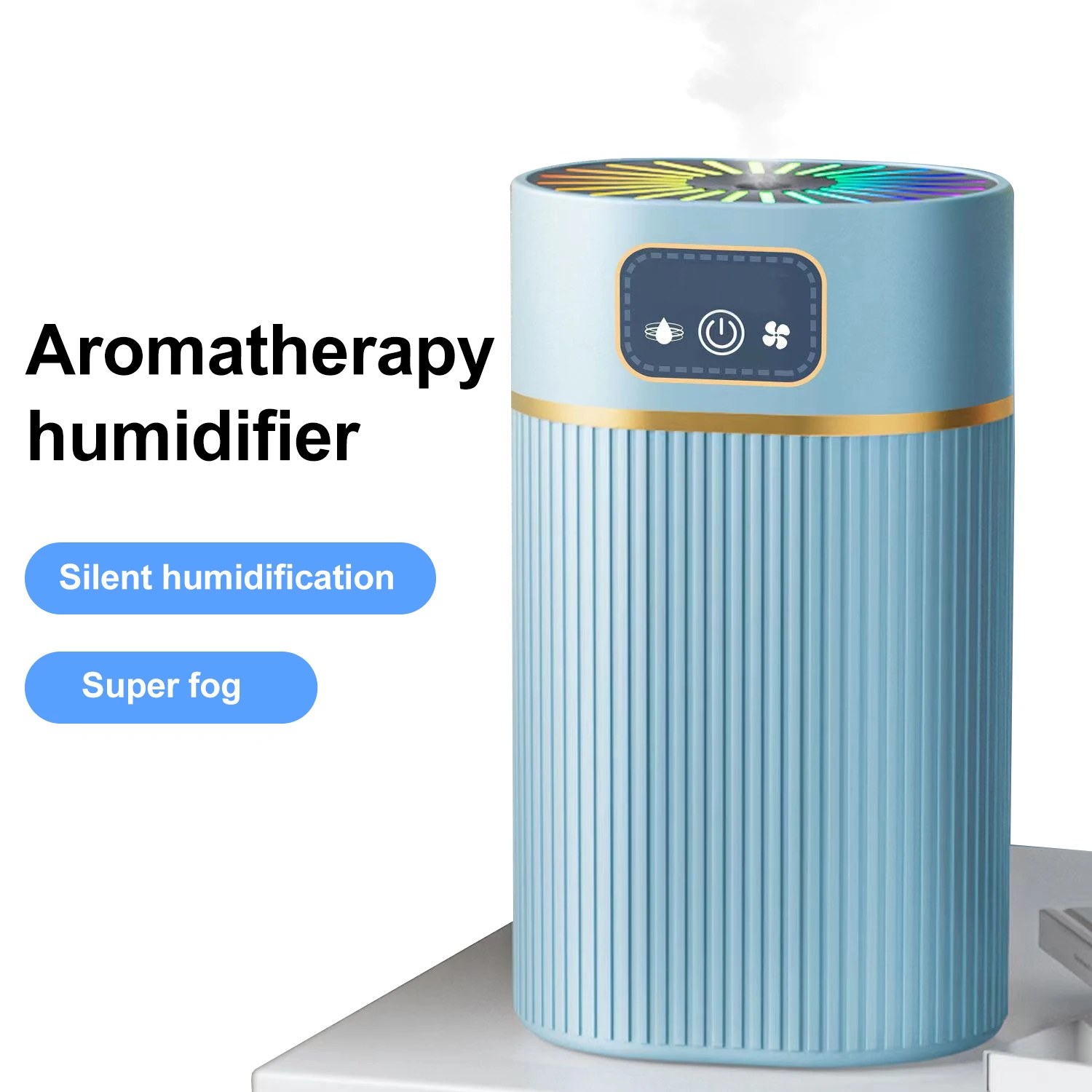 Humidificador de aire de niebla fría de 1,1 L con luz nocturna silenciosa, difusor de aceites esenciales, humidificador para dormitorio, sala de estar y oficina