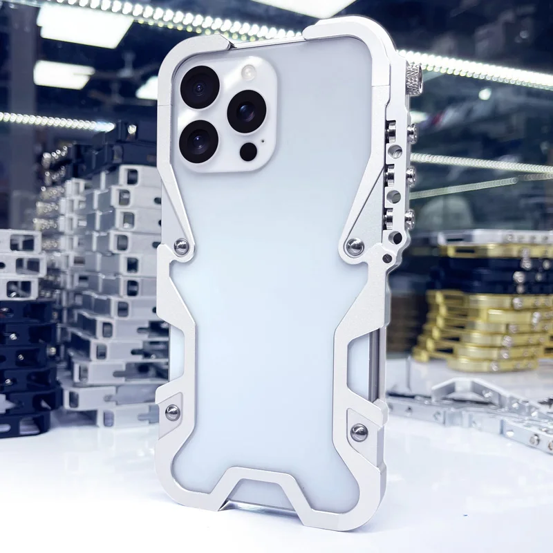 

Aluminum Metal Armor Bumper Frame Man's Cooling Case Cover For apple IPhone 16 Pro Max 12 13 14 15 Pro max Plus 16E case