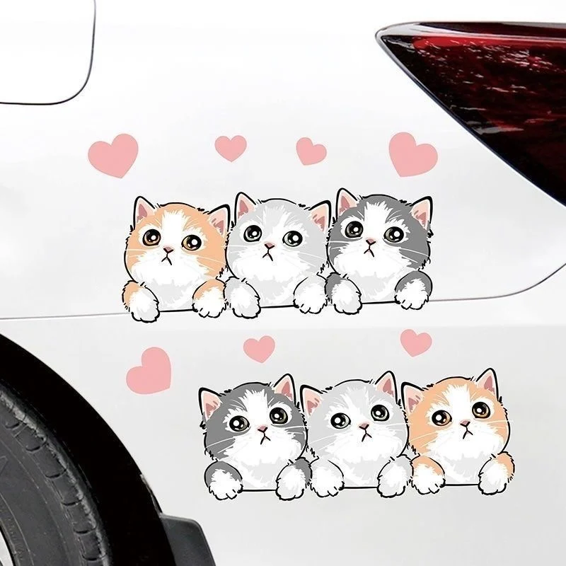 Cartoon creative cute cat car stickers body reflective stickers personalised stickers electric motorbike decoration accessories