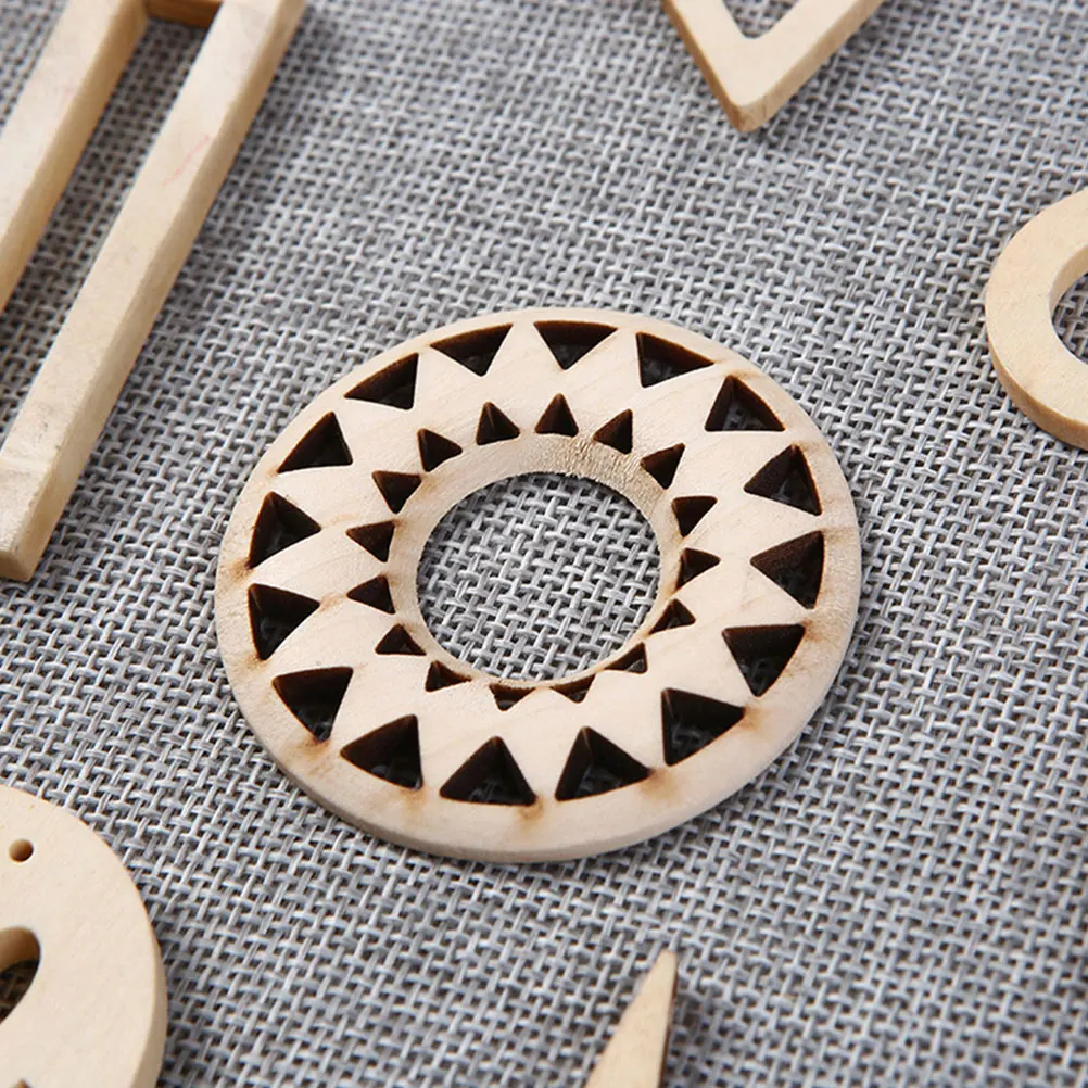 

20pcs Earrings Accessories 35mm Wood Cutouts Round Sunflower Shape Crafting Supplies Diy Wooden Chips Safe For Teens