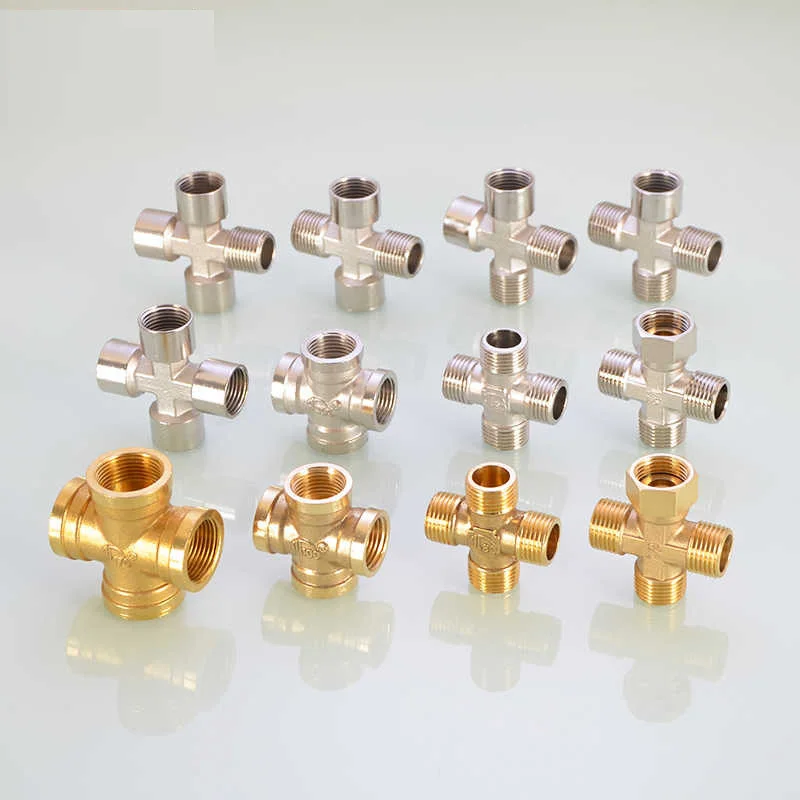 1/2in 3/4in Thread Four Way Joint One Point Three Way Cross Four Way Water Pipe Joint Fittings Copper Pipe Ancient