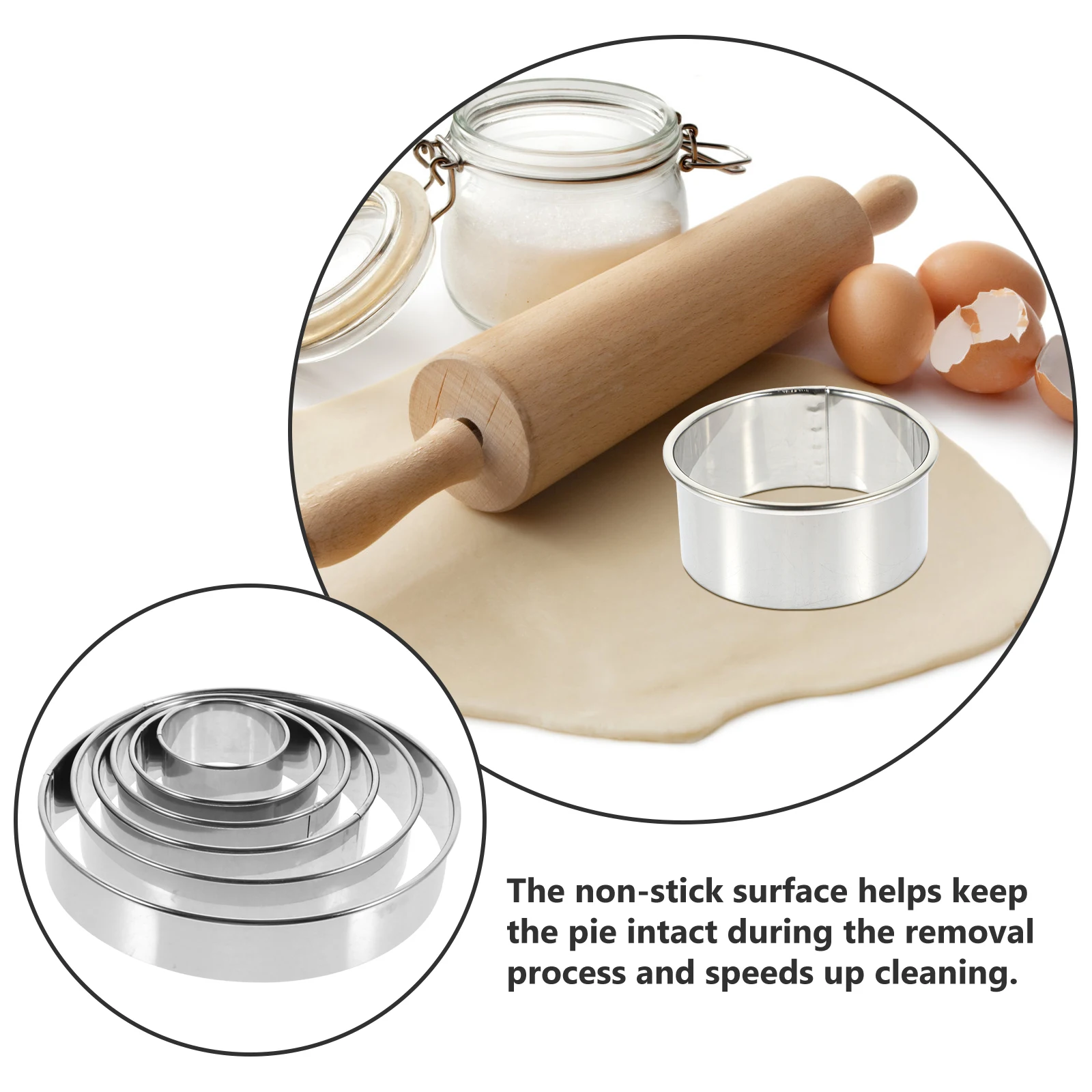 

6Pcs Chinese Dumpling Skin Cutter Stainless Steel Sturdy Dumpling Wrapper Mold Empanada Pie Press Kitchen Tool