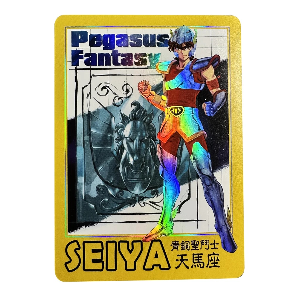 Saint Seiya Anime DIY Seiya Pegasus Bronze Saints Refractive color flash Homemade Flash Card Collection Card Gift toys