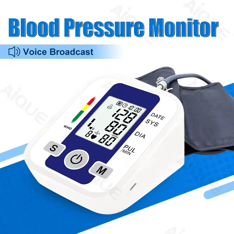 AJC Pulse Blood Pressure Monitor Equipment Heart Beat Rate BP Meter Medical Tonometer LED Digital Sphygmomanometer Wrist