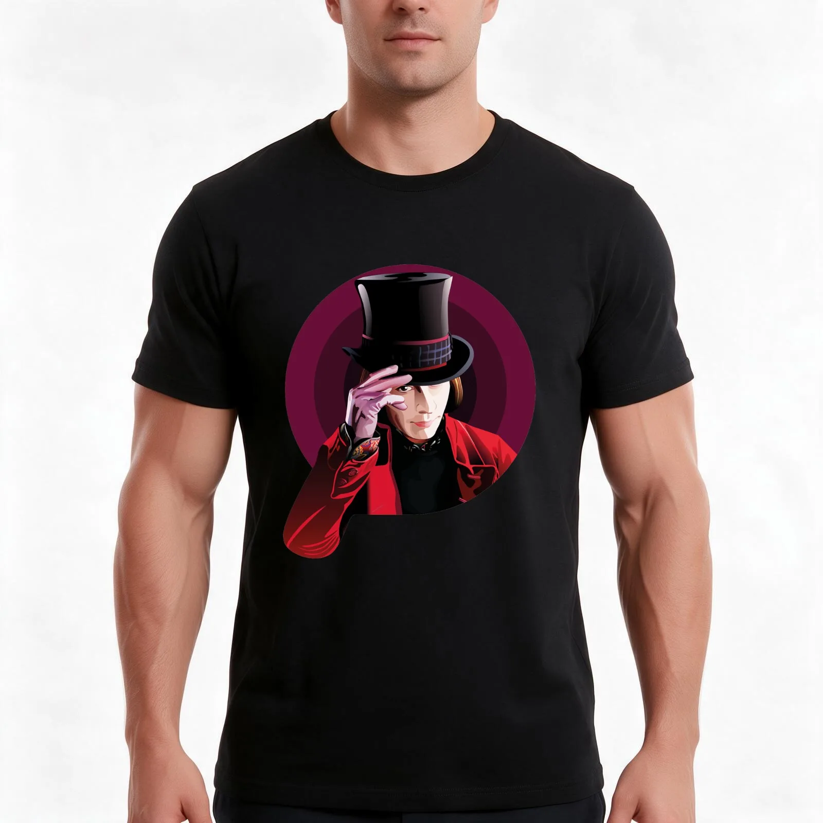 Johnny Depp - Chocolate factory T-Shirt, Summer Casual Cotton Tee, Oversized Streetwear Tops, Vintage Graphic Print, 100% Cotton