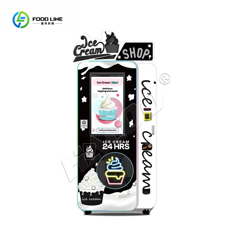 آلة البيع المورد لينة خدمة عملة الخدمة الذاتية روبوت شاشة تعمل باللمس الذكية آلة بيع الآيس كريم الزبادي المجمد