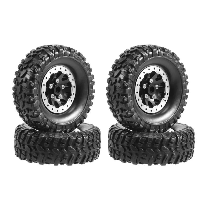 XX-4Pcs Metall Beadlock Radnabe Felge Und Gummi Reifen Set Für WPL C14 C24 B14 B24 B36 MN D90 MN99S RC Auto Upgrade Teile