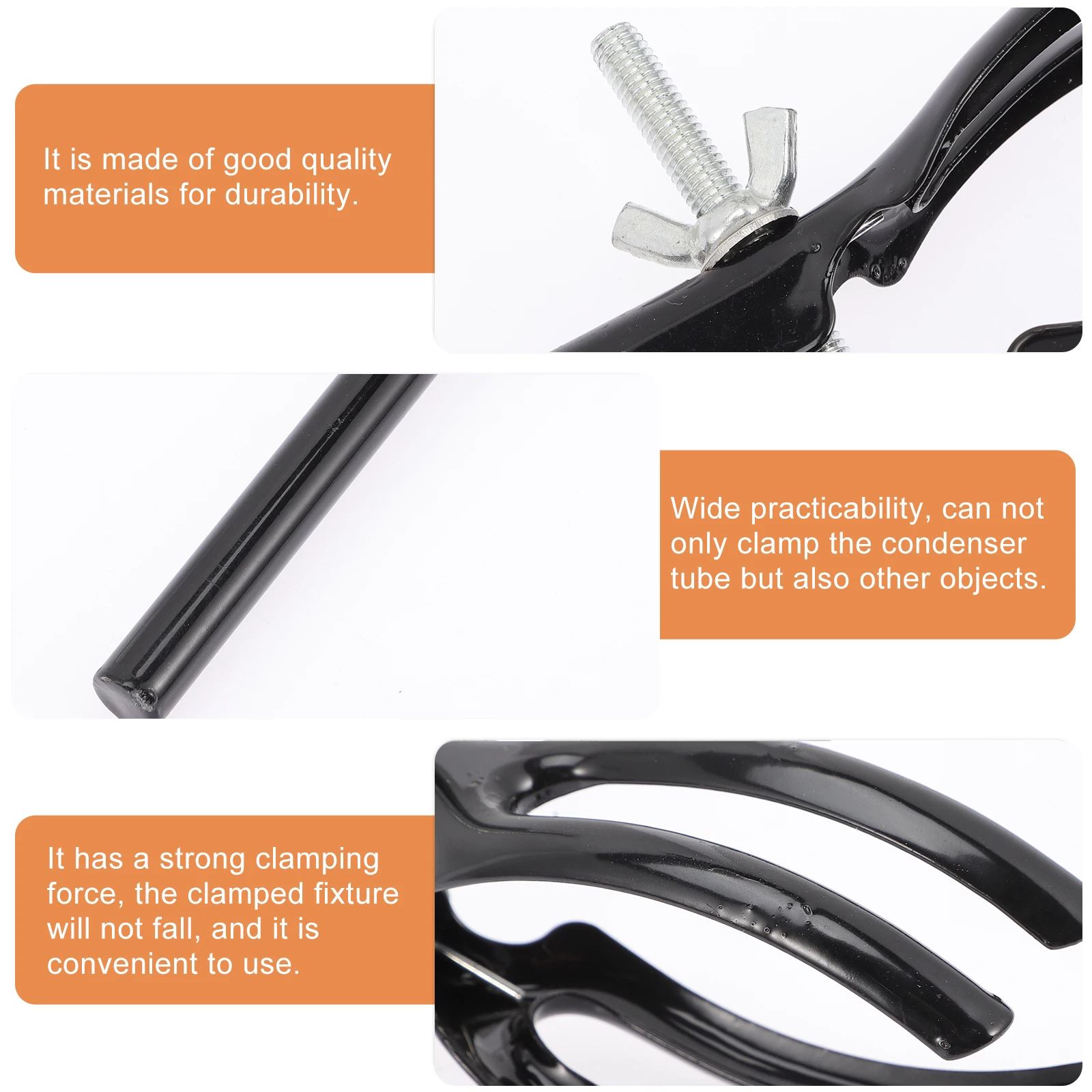 

Adjustable Iron Laboratory Clamp for Flask Condenser Tube Holder with Wide Uses in Experiments Crafted from Heavy Duty Material