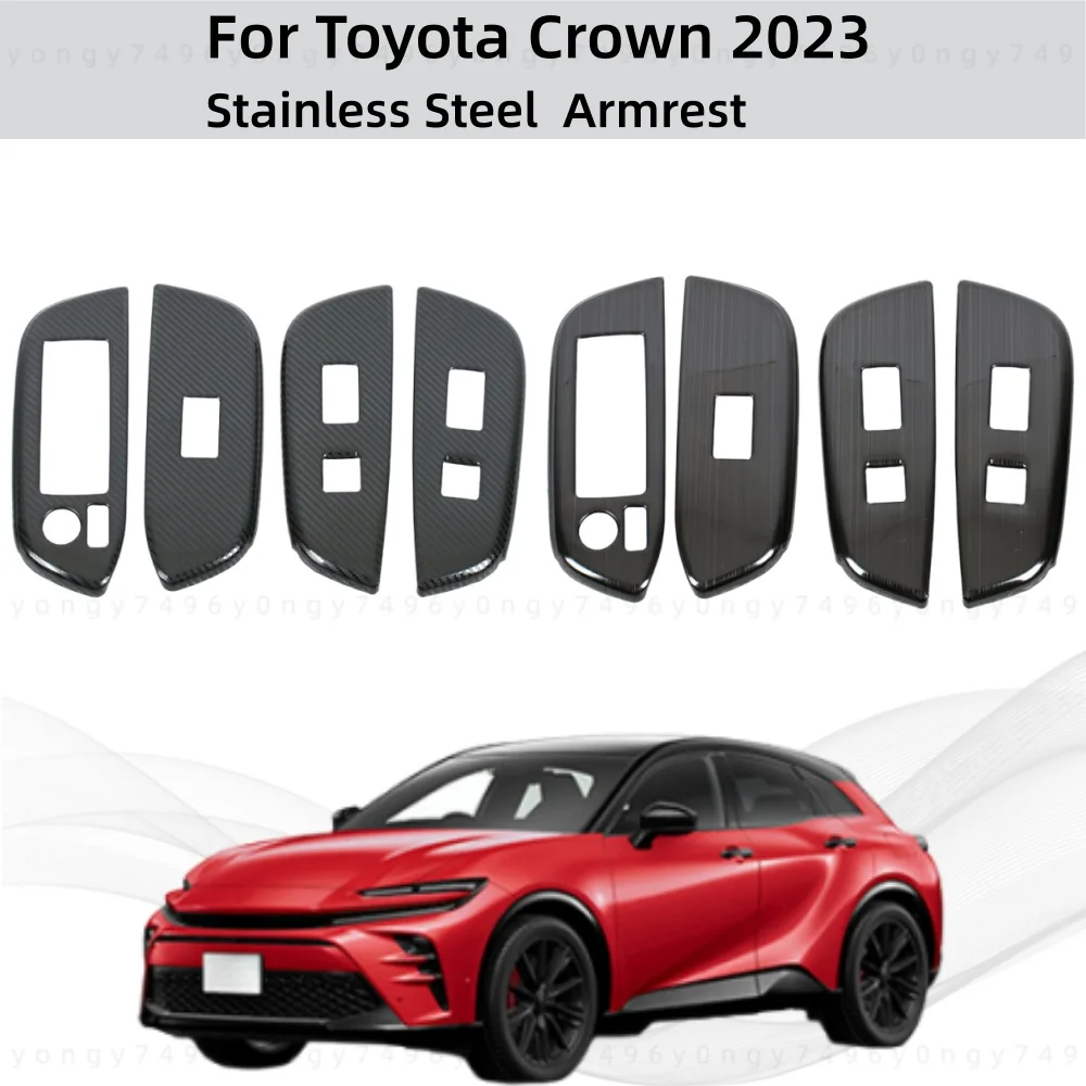 

Обновление автомобиля, Стайлинг, отделка подлокотника из нержавеющей стали, стиль пасты для Toyota Crown 2023, модификация автомобилей, украшения, аксессуары