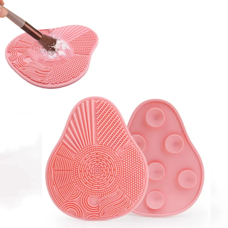 Tampon à récurer brosse cosmétique tampon de nettoyage Silicone avec ventouse pétoncle forme d'avocat nettoyage tampon à récurer fournitures de beauté