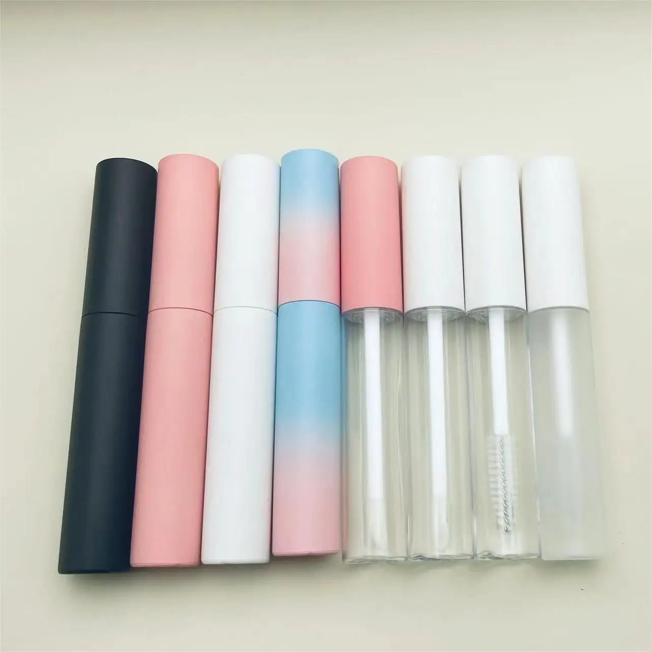 10 ml leere kosmetische Verpackungsbehälter Make-up mattierte Mascara-Röhrchen Wimperncreme nachfüllbare Flasche weiße Kappe