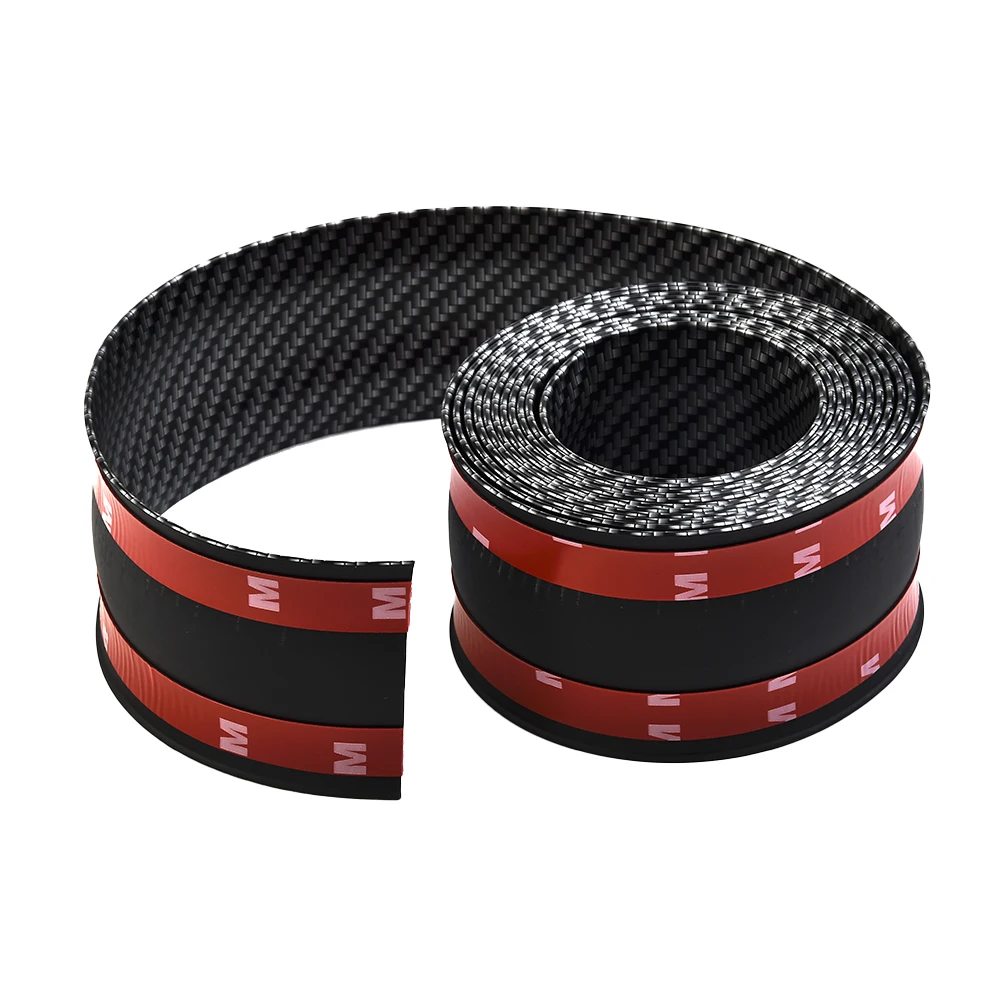 

2.5m x 5cm DIY Car Door Sticker 4D Carbon Fiber Rubber Sill Protector for Edge Guard Compatible with Most Cars Trucks SUVs Black