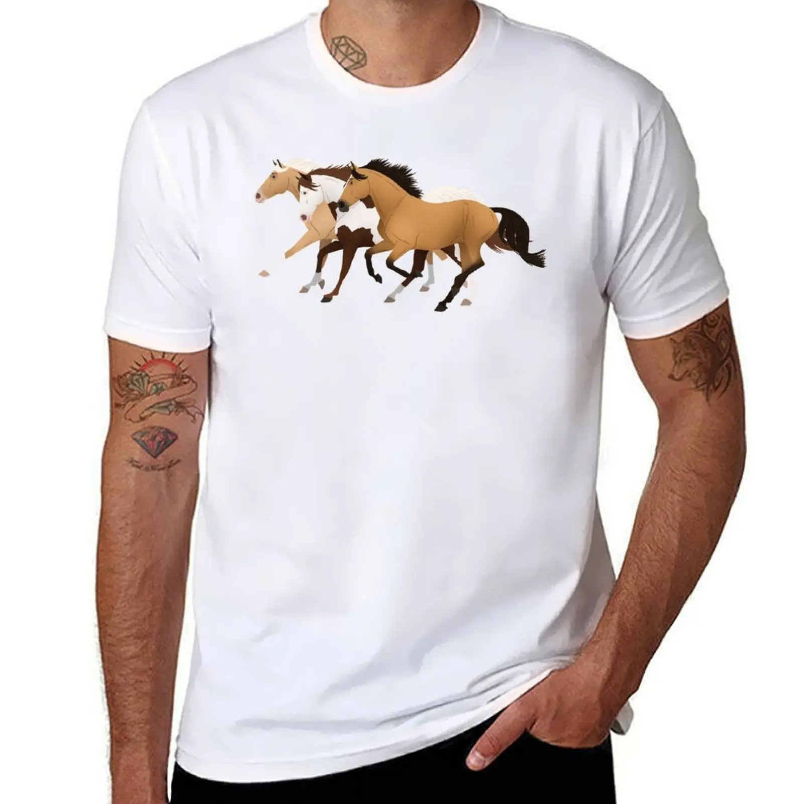 

Spirit Riding Free Group - Equine Rampaige T-Shirt t shirts cotton 100% man t shirts graphic T-Shirt