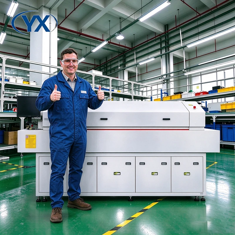 Reflow Solder Oven Machine YX1230R with 12 Heating Zone Pick and Place Assembly Line