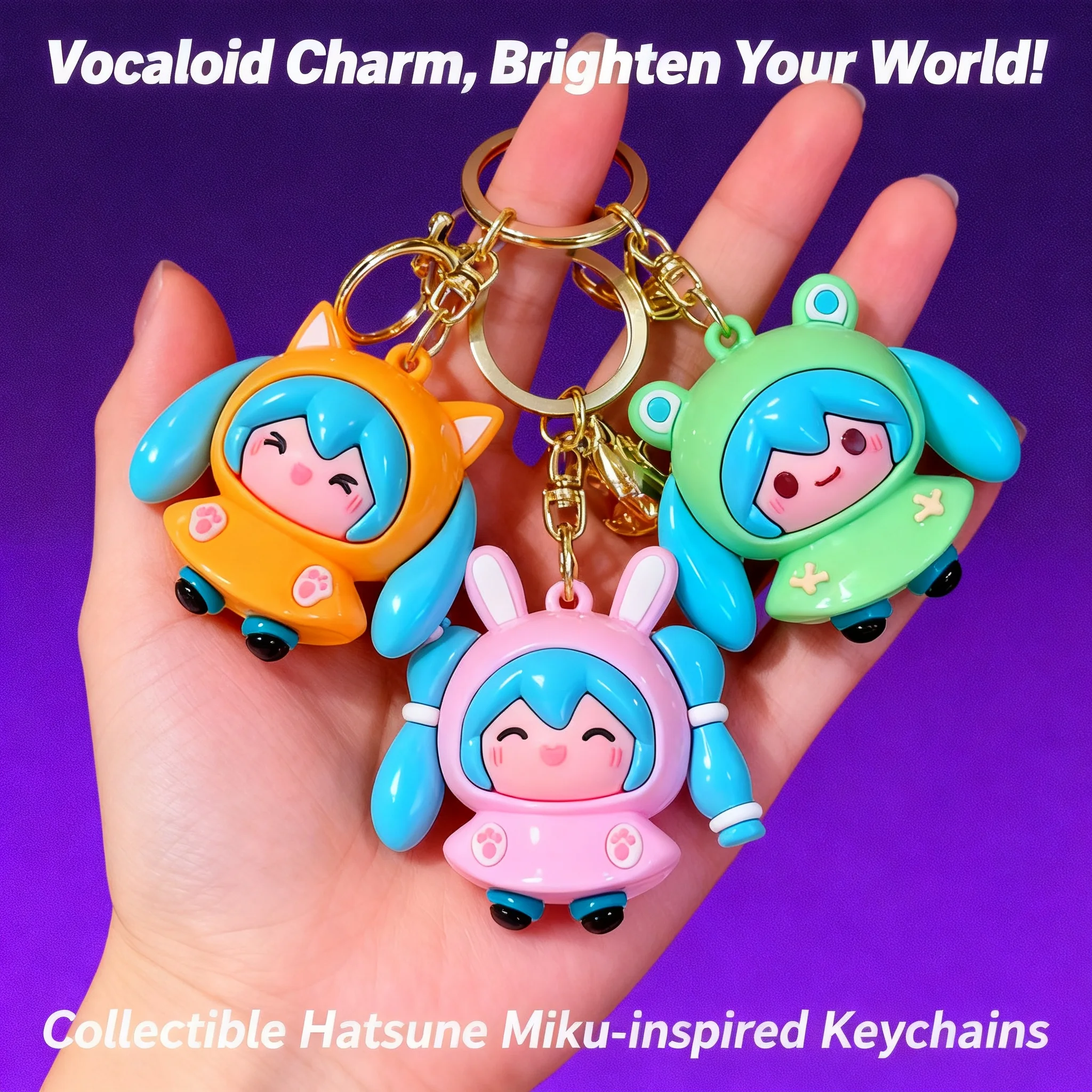 

Anime Cartoon Hatsune Miku Keychain Rainy Day Series Figure Pendant Gift Wholesale Cute Creative Accessories for Fans Cosplay