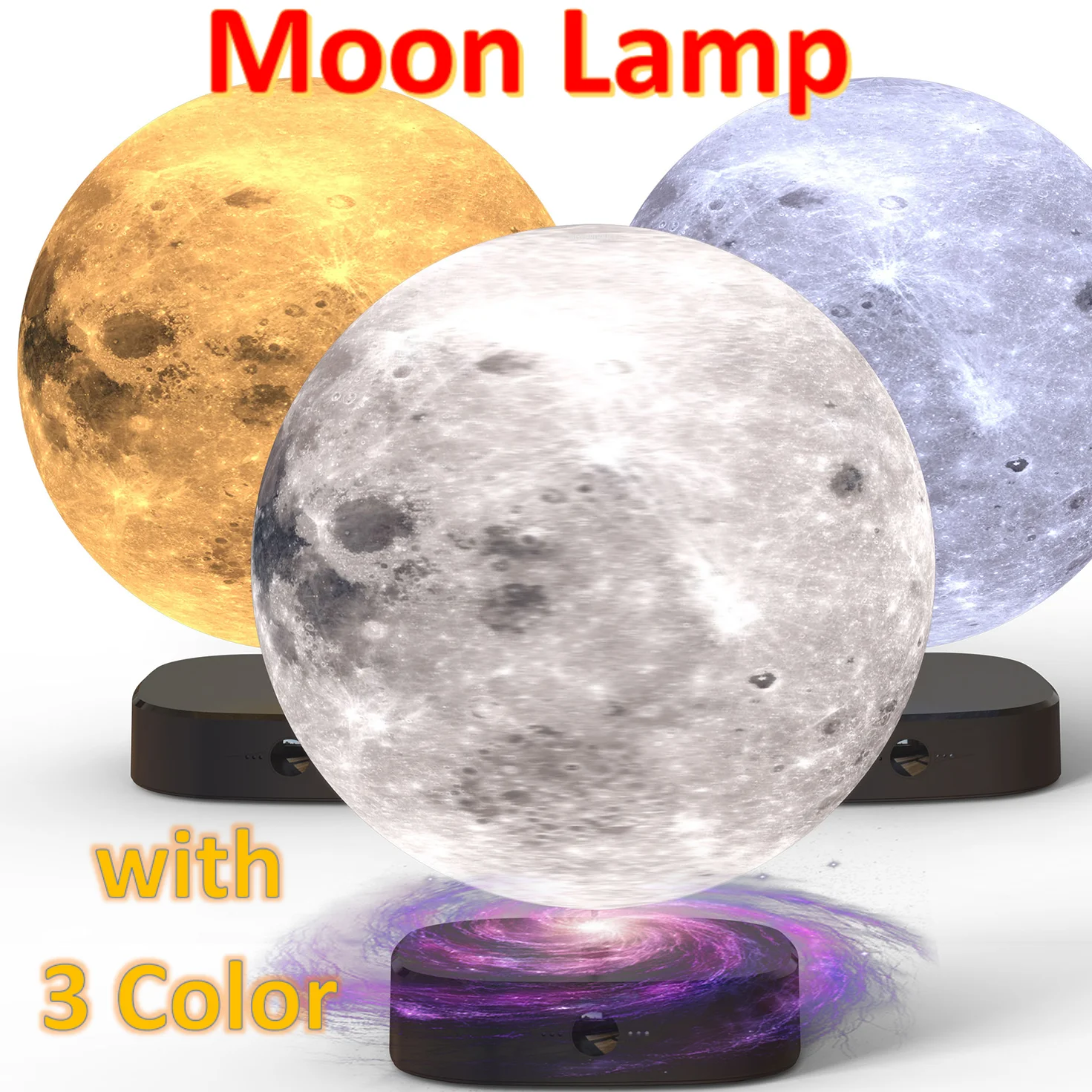 

Лунная лампа с 3D принтом и 3-цветной лампой солнечного света с сенсорным управлением, ночник, декор для спальни, подарок на день рождения, День святого Валентина, Рождество, лунный подарок