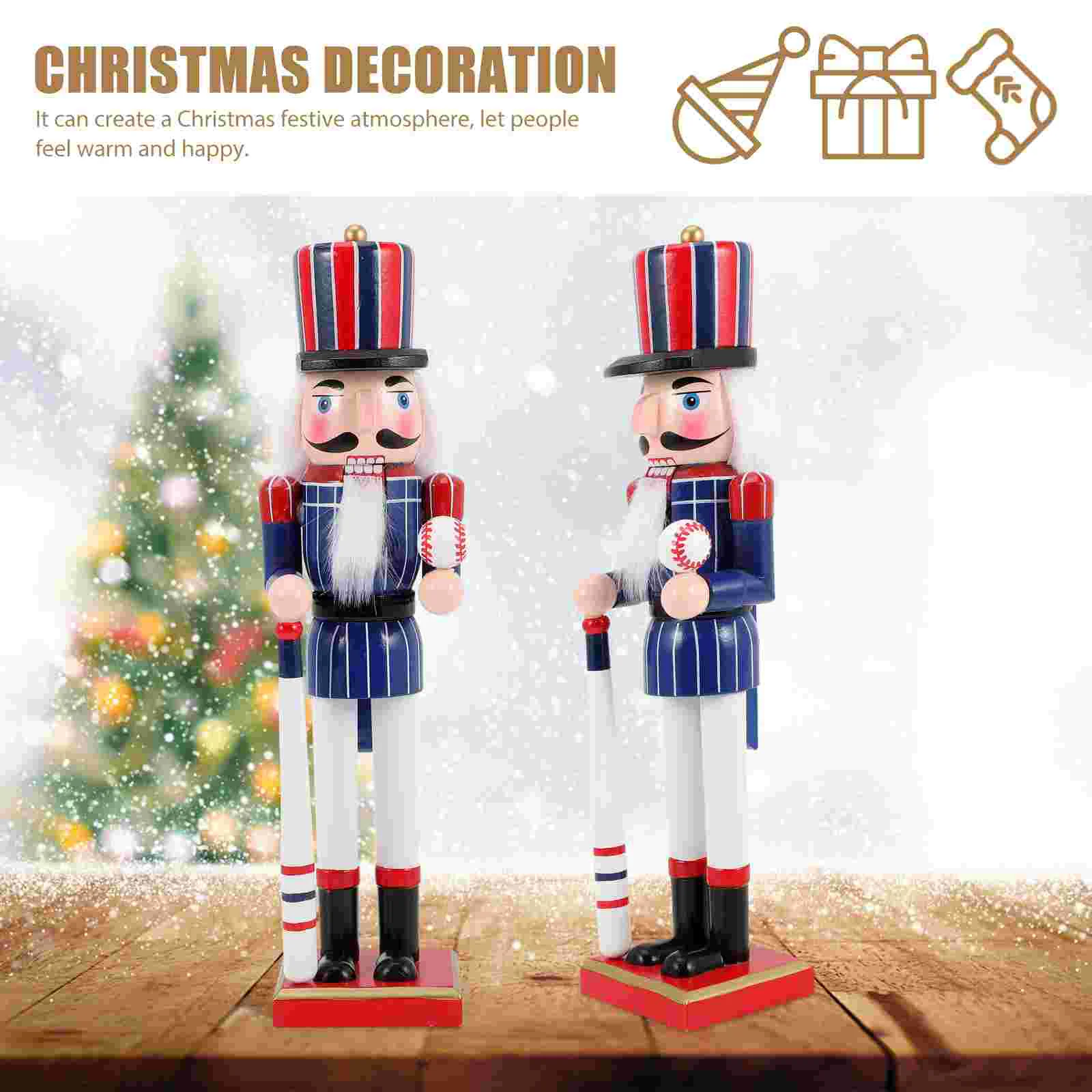 Festive American Nutcracker Crackers Christmas Eco-friendly Paint Festival Decor