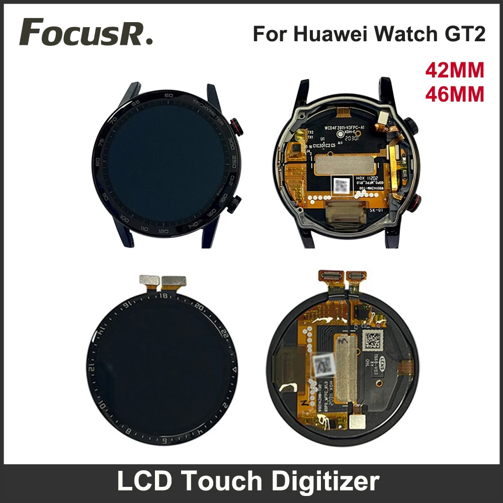 LCD Display Touch Digitizer Assembly With Frame For HUAWEI Watch GT2 LTN-B19 46mm GT 2 DAN-B19 42mm AMOLED Screen Repair Parts