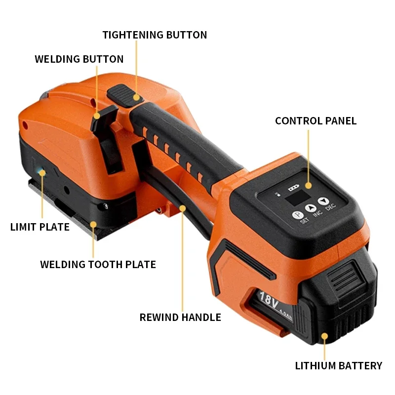 ربط كهربائي محمول مدمج ومريح، شريط فولاذي بلاستيكي أوتوماتيكي بالكامل، شريط PP، ربط مصنع الطوب الساخن #6