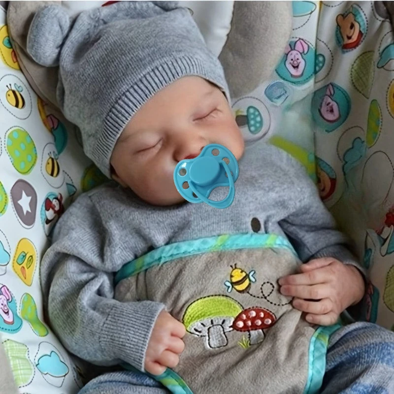 BZDOLL 45 cm, 18 Zoll, Reborn-Babypuppe, handgefertigt, Stoffkörper, weiche Vinyl-Teile, lebensecht, schlafendes Neugeborenes, Kunstspielzeug, Geburtstagsgeschenk, inklusive Babyflasche und Schnuller.
