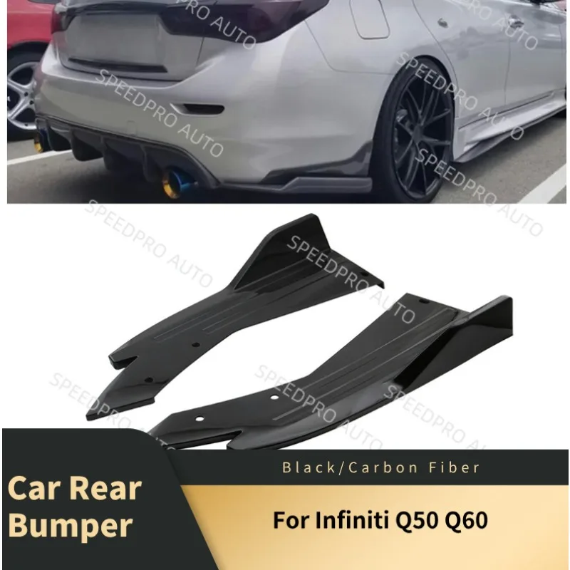 

Rear Bumper Spoiler Lips For I-nfiniti Q50 Q60 Splitter Diffuser Scratch Protector Trims Side Skirt Extension Body Kit