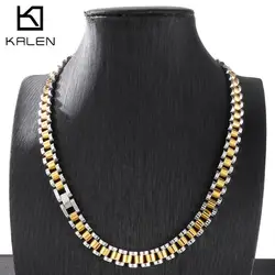 10MM Stainless Steel Watch Chain Necklace for Women Men Simple Thick Gold Color Neckalce Tredndy Jewelry Classic Gift Wholesale