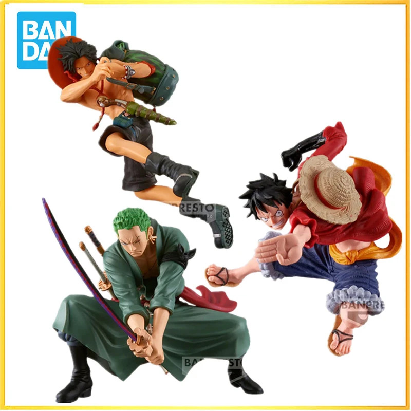 In Stock Bandai Original Banpresto One Piece SCultures BIG Roronoa Zoro Luffy Ace Anime Figure Pvc Model Collectible Toys