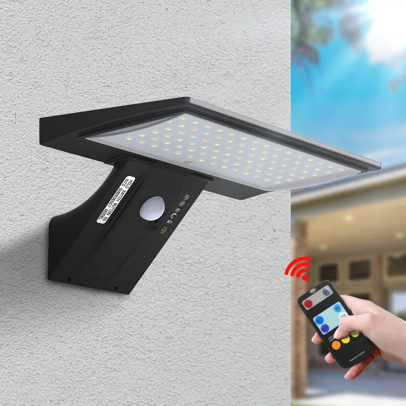 Solar OutdoorLights Czujnik ruchu z kontrolą bezpieczeństwa Wodoodporne światło przeciwpowodziowe 4 tryby 90 diod LED Lampy ścienne do ogrodu na werandzie