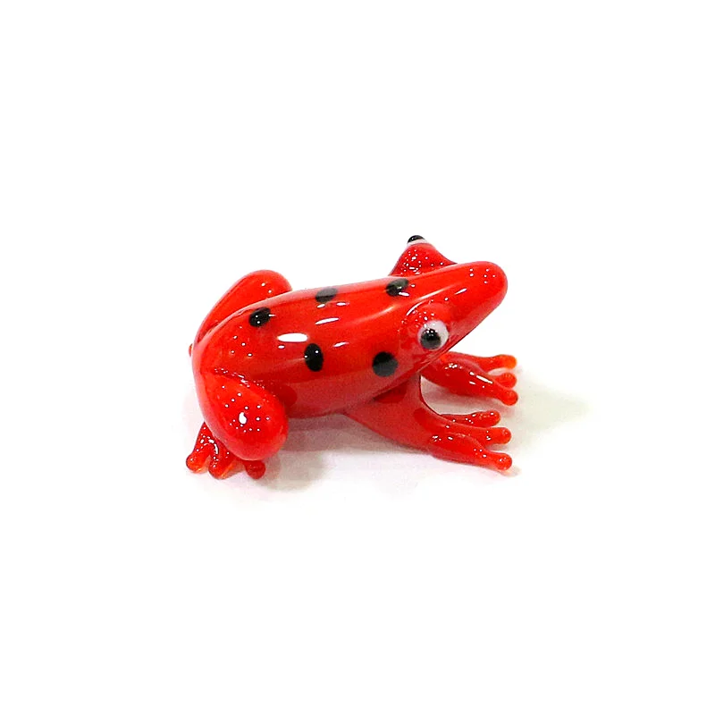 2 Stück Bunte Mini-Glas-Tierfiguren Niedliche Frosch-Miniatur-Statuen Ornamente für Zuhause Tischdekoration Feengarten Bonsai Deko-Zubehör – Detail 21