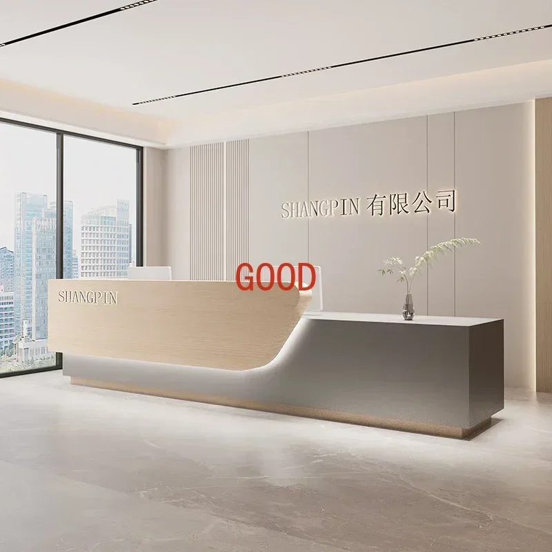 Reception Salon Spa Furniture Desk Hairdresser Counter Shop Luxury Beauty Institute Center Business Banco Reception Front Cafe