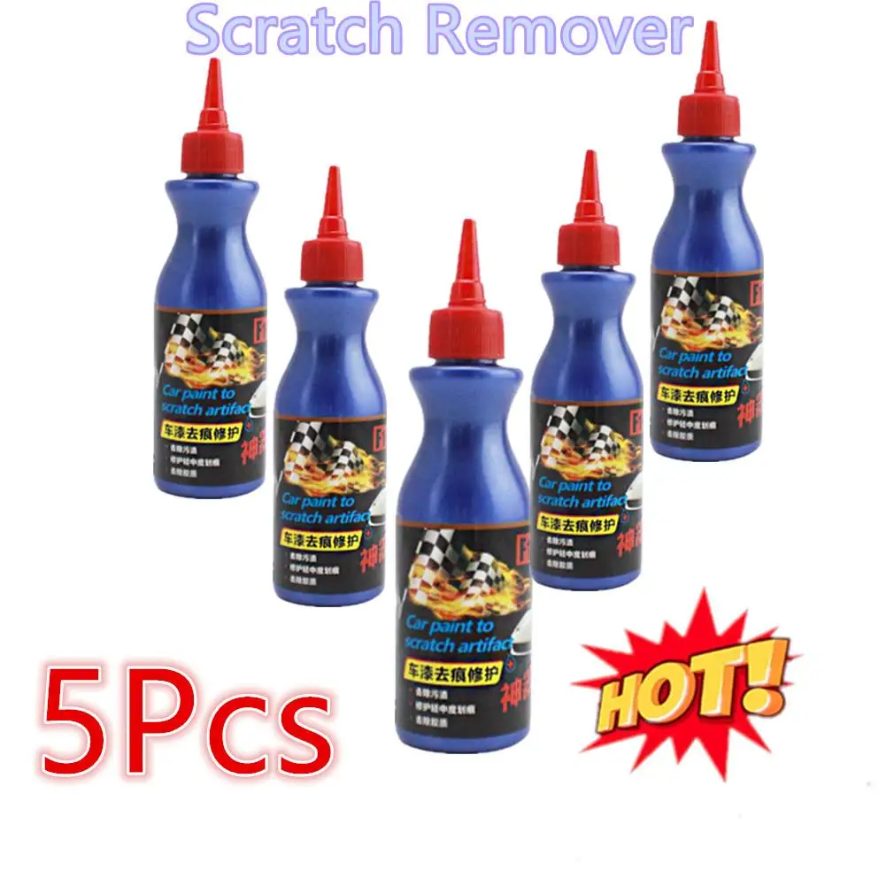 Car Scratch Remover Agent, Repair Tool com Esponja, Anti Scratch Polishing Wax, Acessórios para carro, 5 pcs