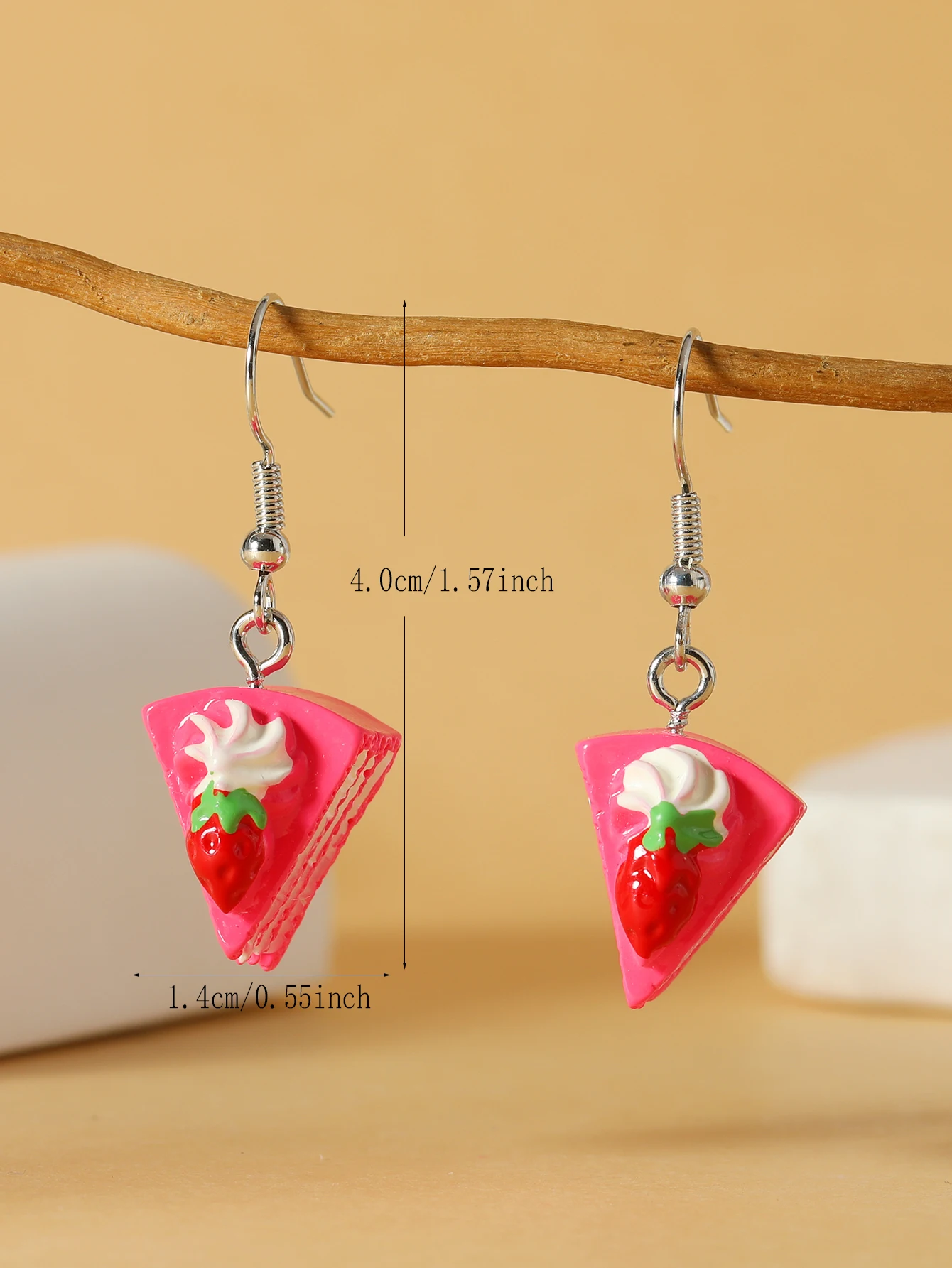 Simulation Sweet Food Drop Earrings Resin Cake Ice Cream Waffle Cupcake Dangle Earrings Kawaii Cartoon Earring Jewelry for Ladie