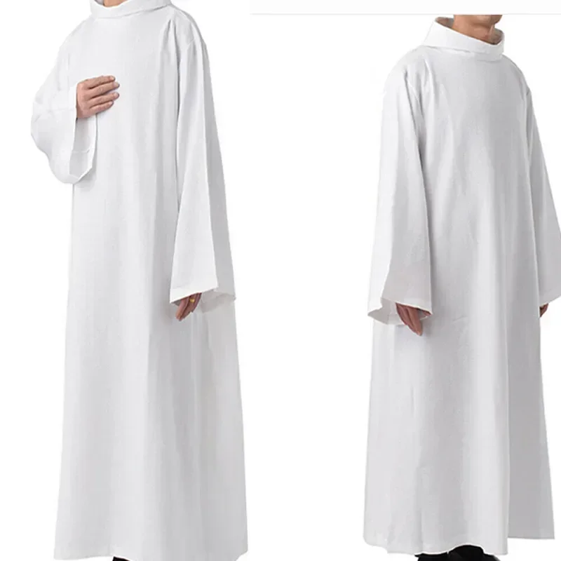 1pcs New Clergy Robes Catholic Church Utensils Priest Robe White Church Gown Costume Christian Religious Etiquette Supplies