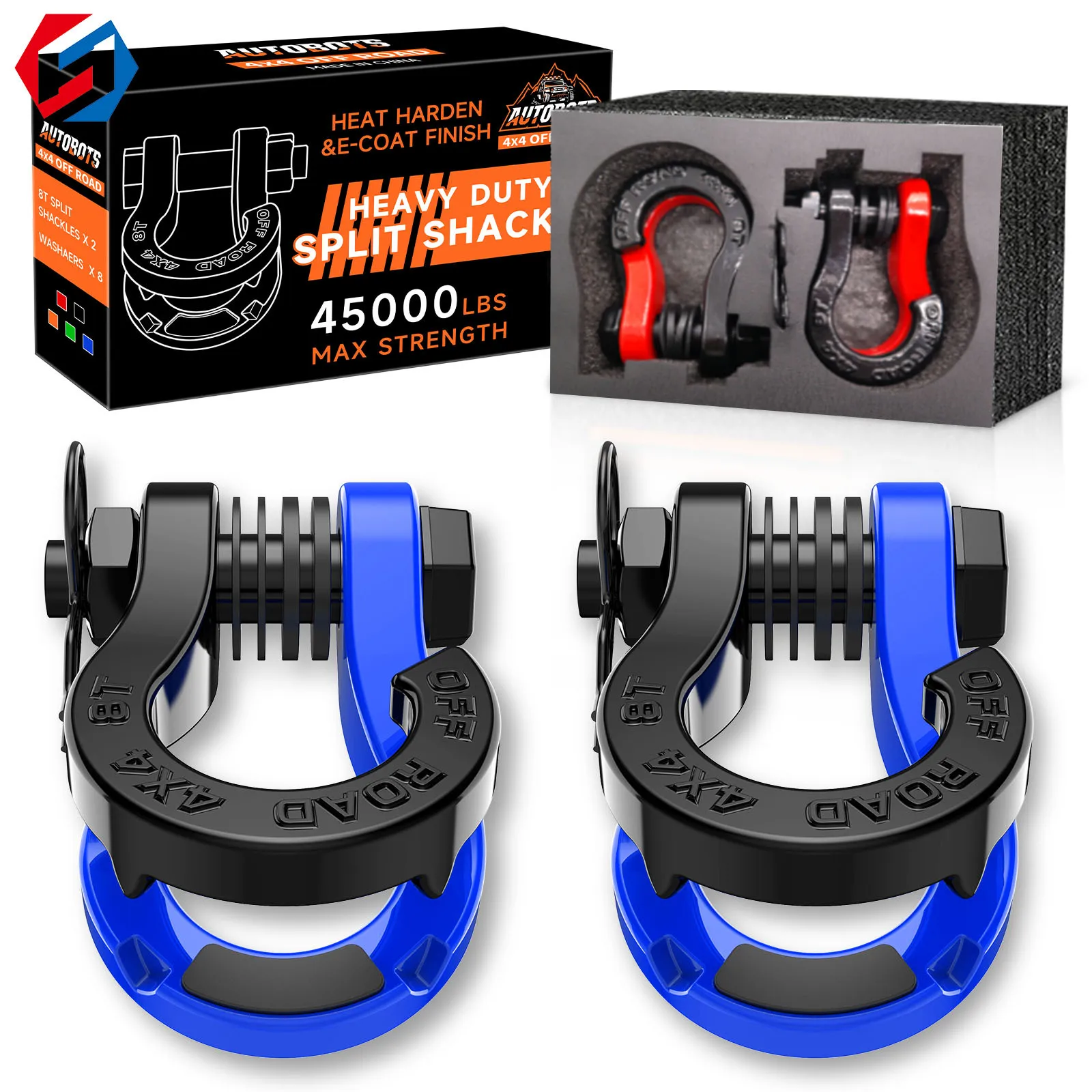

For Split shackle U-shaped 8T off-road trailer with magnetic attraction two-color fashion shackle