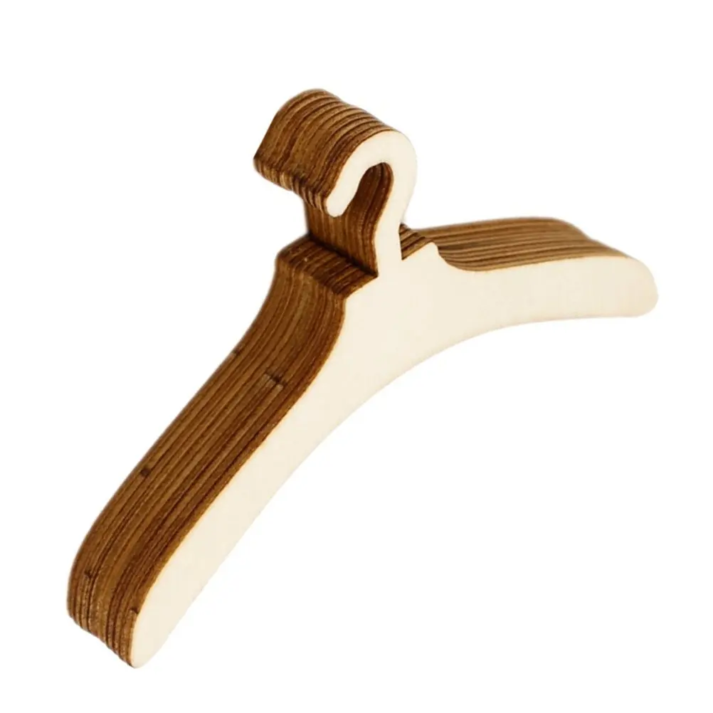 

10Pcs Wooden Mini Clothes Hanger Set Natural Wood Finish Smooth Edges Dollhouse Interior Craft Project Accessory Coat Hangers