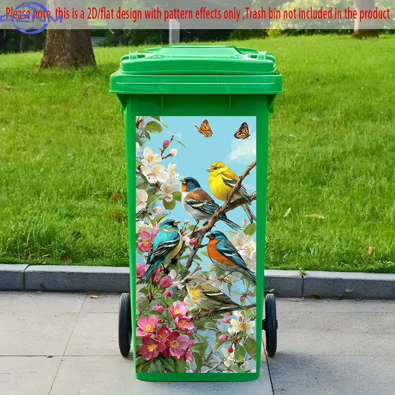 2D Flat Printing 1pc 2D Pattern Printed Kitchen Trash Can Sticker, xcm, 