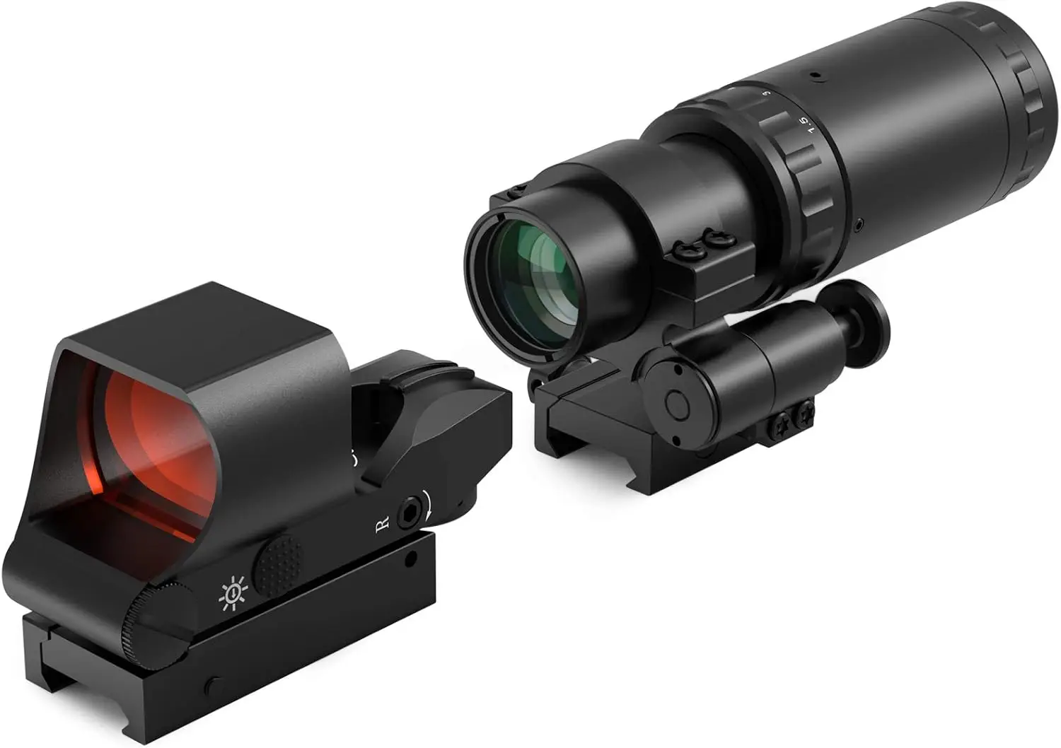 

Red Dot Sight & Magnifier Combo 1.5-5X Variable Magnification Flip Mount