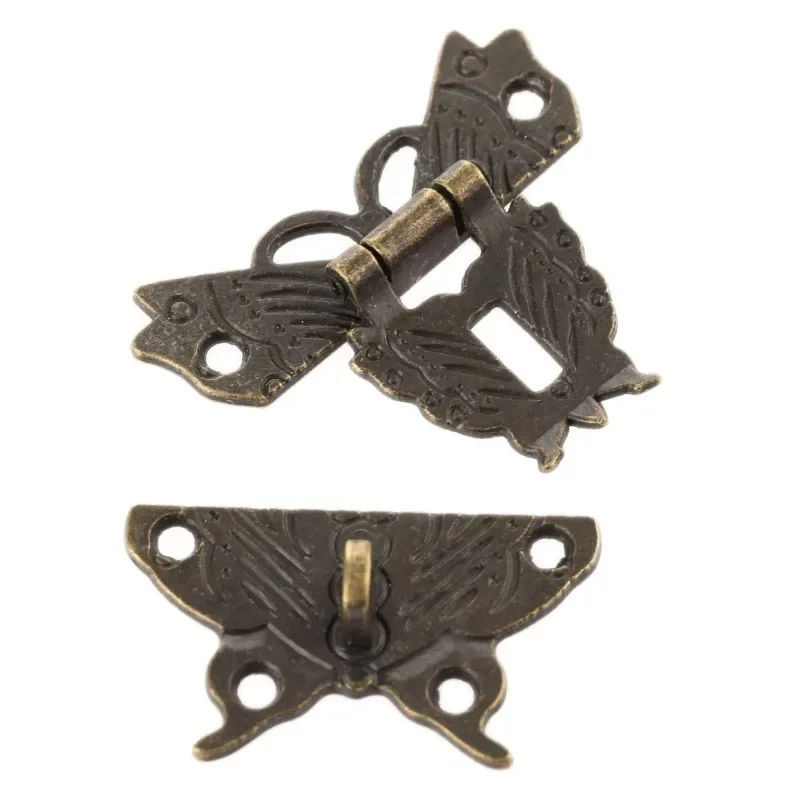 Dekorativer Schmetterlingsbox-Riegel, Schmuckschatulle, Haspe, Schloss, Riegel, Vintage-Hardware für Möbel