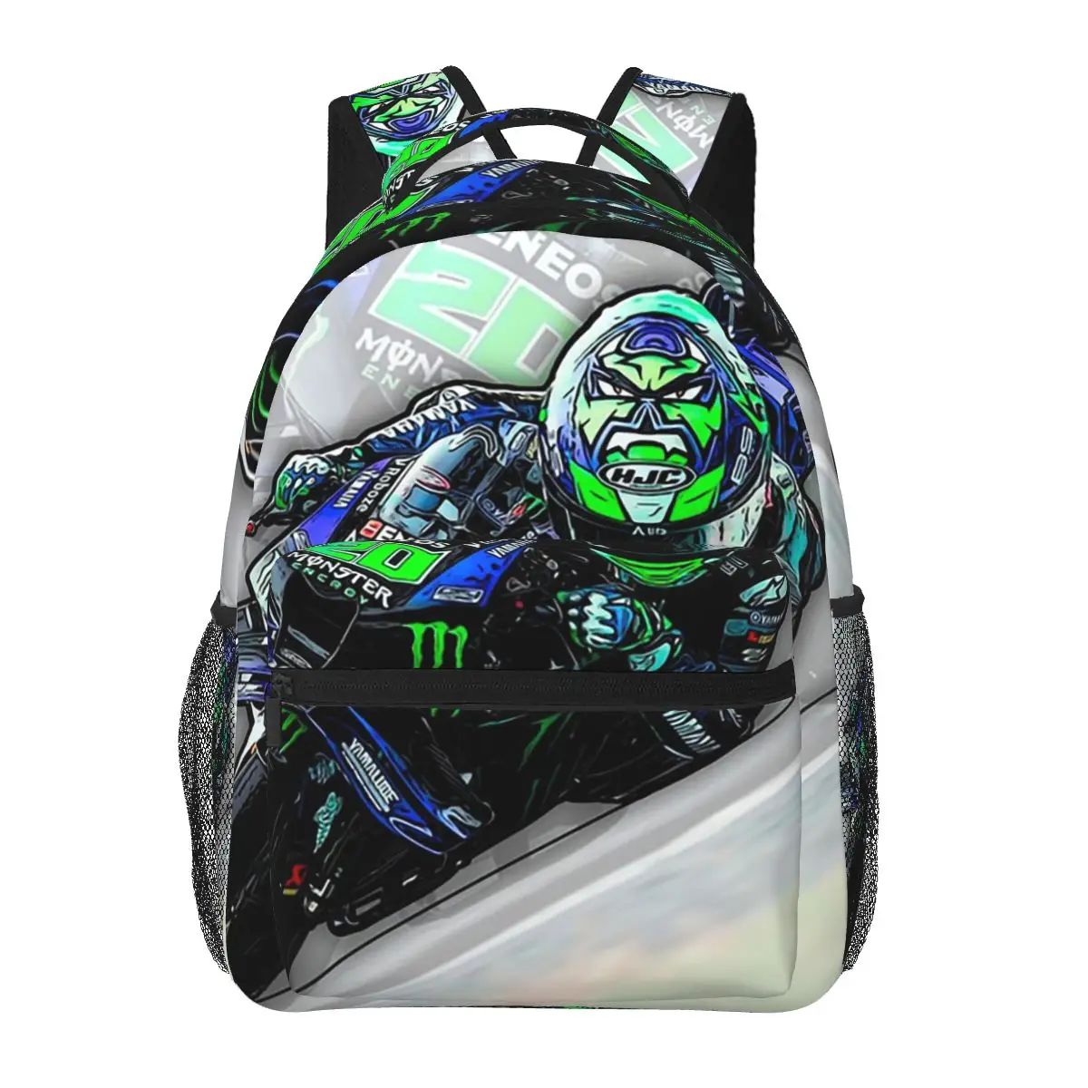 Fabio Quartararo French Motorcycle Racer Backpacks Boys Girls Bookbag Students School Bags Cartoon Travel Rucksack Shoulder Bag