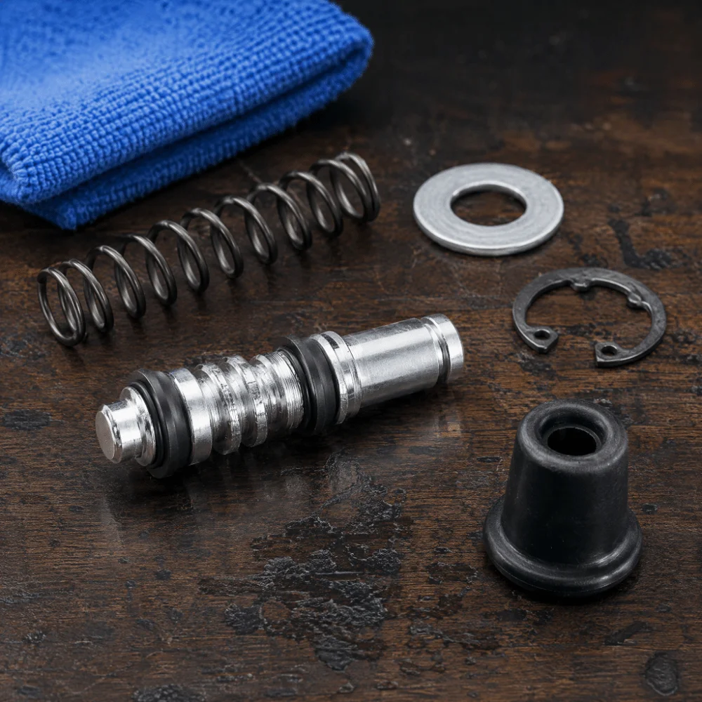 2PCS Aluminium Alloy Brake Master Cylinder Rebuild Kit 11mm/0.4in Motorcycle Brake Piston Kit Piston Plunger Repair Parts
