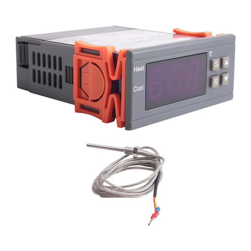 N88R Digital Temperature Controller -99-400 Degree PT100 M8 Probe Thermocouple Sensor Embedded Thermostat 220V Switch